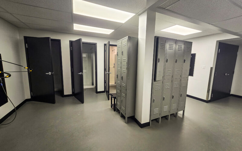 Bike room, showers, and service-space retrofit