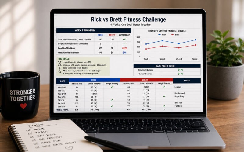 Date-night fitness challenge automation