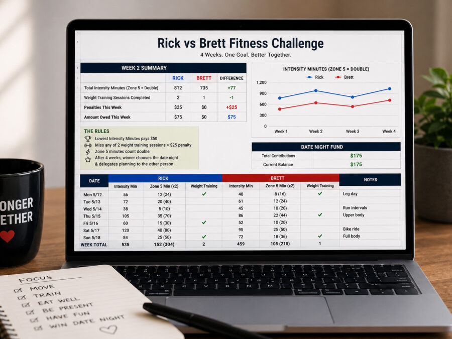 Date-night fitness challenge automation