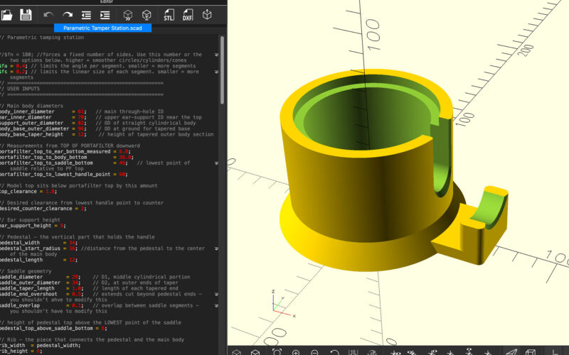 Parametric espresso tools