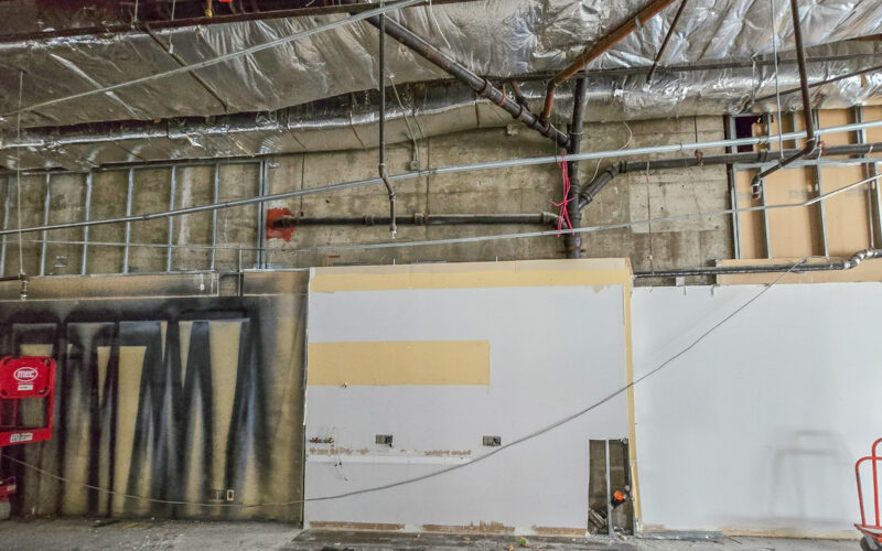 Restaurant shell conversion in an existing building